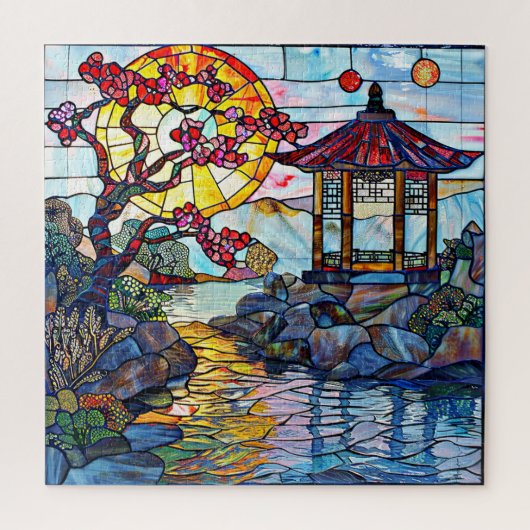 Japans Glas in lood kunstpuzzel Legpuzzel (Verticaal)