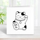Japans goedkoopkat, Maneki Neko - Monogram Rubberstempel