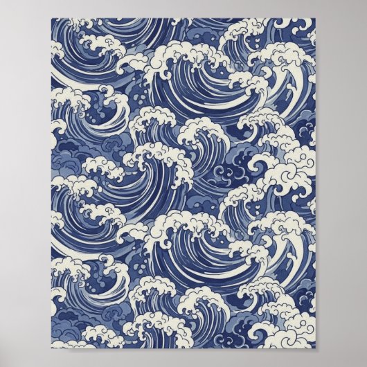 Japans golfpatroon - Ocean Art Print (Voorkant)