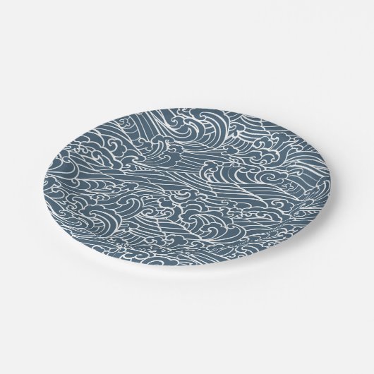 Japans golfstijlpatroon papieren bordje (Gekanteld)