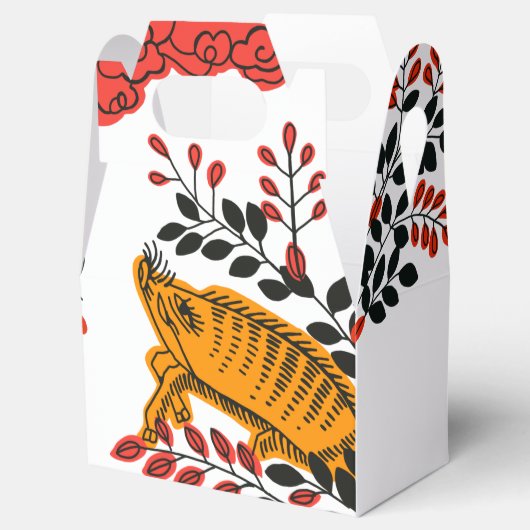 Japans Hanafuda kunst gunst box juli zwijn Bedankdoosjes (Geopend)