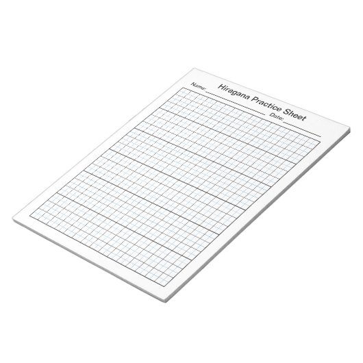 Japans hiragana handschrift blanco oefenblad notitieblok (Schuin)