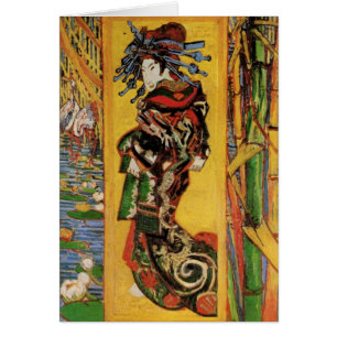 Japans hoesan Oiran door Vincent van Gogh Kaart