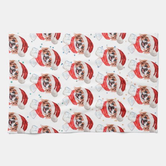 Japans Hondenras kerststerren Theedoek (Horizontaal)