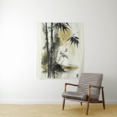 Japans inktborstel abstracte natuur kunst wandkleed (In situ)