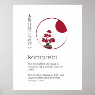 Japans Inspirerend woord, Komorebi Wall Art Poster