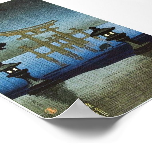 Japans jaagzang en regenwoud Houtblok Ukiyo-E Poster (Hoek)