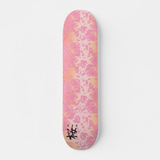 Japans Kanji Calligraphy Sakura Skateboard (Voorkant)