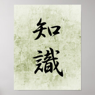 Japans Kanji for Knowledge - Chishiki Poster