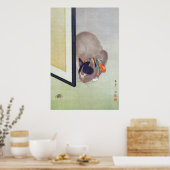 Japans katje met spinachtige Poster afdrukken (Keuken)