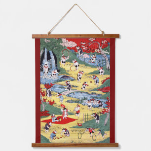 Japans Kattenland, Utagawa Kunitoshi Hangend Wandkleed