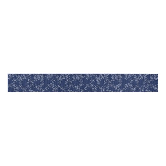 Japans kerry blossom sakura white on blue grosgrain lint (Voorkant)