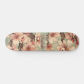  japans kersenbloesem kunst aangepaste naam skateboard (Horizontaal)