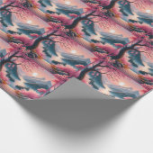 Japans Kersenbloesem Mountain Forest Landschap Cadeaupapier (Hoek)