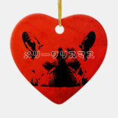 Japans kerstfeest keramisch ornament (Voorkant)