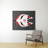 Japans Keukenforel Masker op donkergrijs Wandkleed (In Situ (horizontaal))