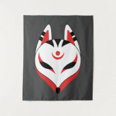 Japans Keukenforel Masker op donkergrijs Wandkleed (Voorkant)