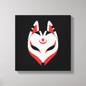 Japans Keukenforel Masker op zwart Canvas Afdruk (Voorkant)