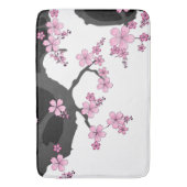Japans Kimono Black en White Pink Sakura Badmat (Voorkant Verticaal)