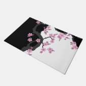 Japans Kimono Black en White Pink Sakura Deurmat (Schuin)