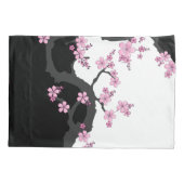 Japans Kimono Black en White Pink Sakura Kussensloop (Achterkant)