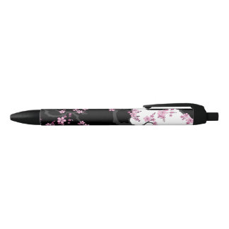 Japans Kimono Black en White Pink Sakura Zwarte Inkt Pen