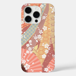 Japans Kimono Bloemenpatroon iPhone 16 Pro Hoesje
