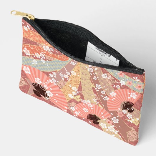 Japans Kimono Bloemenpatroon Etui (Open)
