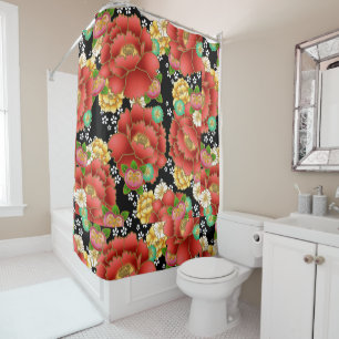 Japans Kimono Fabric gestileerd Shower-gordijn Douchegordijn
