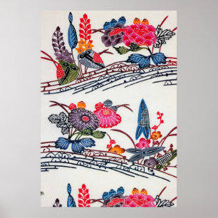  Japans KIMONO Floral Pattern Poster