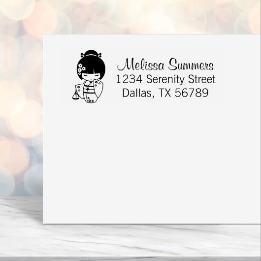 Japans Kimono-meisje Zelfinktende Stempel