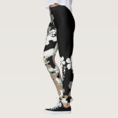 Japans Kimono Patern B Leggins Black Leggings (Links)