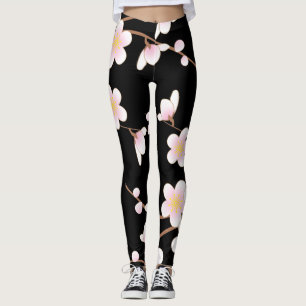Japans Kimono Patern C Leggins Black Leggings