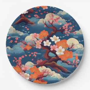 Japans Kimono-patroon Papieren Bordje