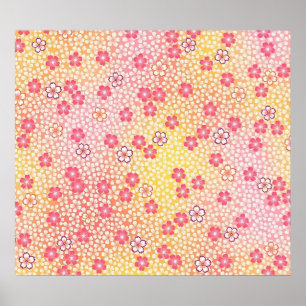 Japans KIMONO textiel, Cherry Blossom Pattern Poster