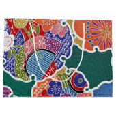 Japans KIMONO textiel, flessenpatroon Groot Cadeauzakje (Achterkant)