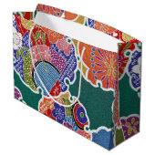 Japans KIMONO textiel, flessenpatroon Groot Cadeauzakje (Achterkant Gekanteld)