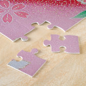 Japans KIMONO textiel, Floral Pattern Legpuzzel (Zijkant)