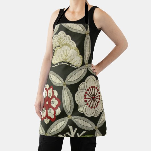 Japans KIMONO textiel, Floral Pattern Schort (Insitu)