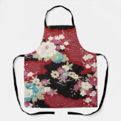 Japans KIMONO textiel, Floral Pattern Schort (Voorkant)