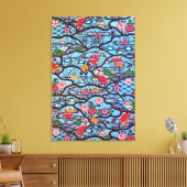 Japans Kimono Textile (Bingata) Canvas Afdruk (Insitu (Woonkamer))