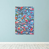 Japans Kimono Textile (Bingata) Canvas Afdruk (Insitu (Houten vloer))