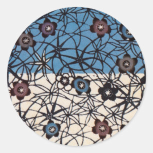 Japans Kimono Textile (Bingata) Ronde Sticker