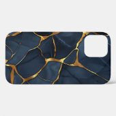 Japans Kintsugi Donkerblauw Case-Mate iPhone Case (Achterkant (horizontaal))