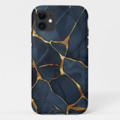 Japans Kintsugi Donkerblauw Case-Mate iPhone Case (Achterkant)