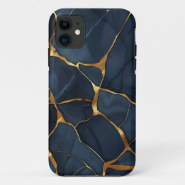 Japans Kintsugi Donkerblauw iPhone 11 Hoesje