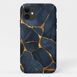 Japans Kintsugi Donkerblauw iPhone 11 Hoesje