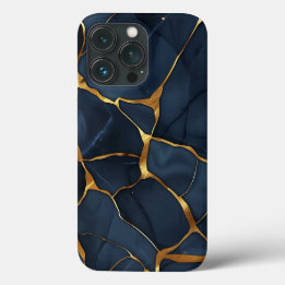 Japans Kintsugi Donkerblauw iPhone 13 Pro Hoesje