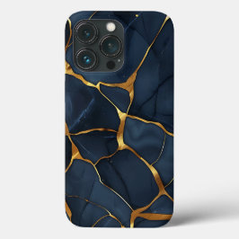 Japans Kintsugi Donkerblauw iPhone 13 Pro Hoesje