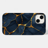 Japans Kintsugi Donkerblauw Case-Mate iPhone Case (Achterkant (horizontaal))